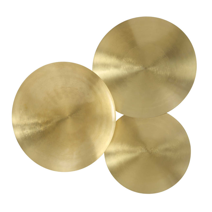American Home Furniture Uttermost Cymbalic Round Brass Wall Art Set of 3