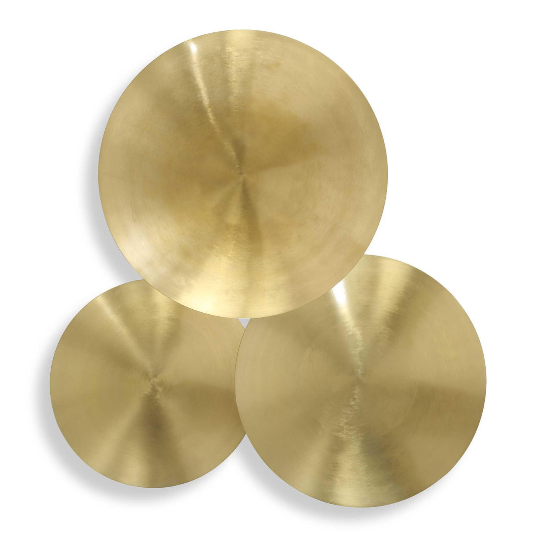 Cymbalic Round Brass Wall Art - Set of 3 - AmericanHomeFurniture