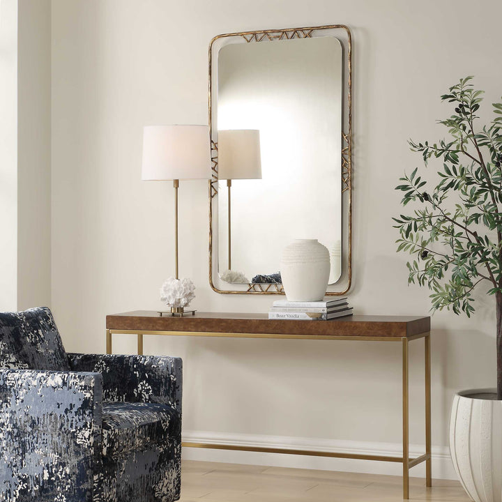 American Home Furniture Uttermost Tahoma Antiqued Gold Mirror
