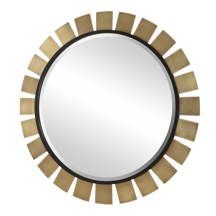 American Home Furniture Uttermost Toluca Round Brass Mirror