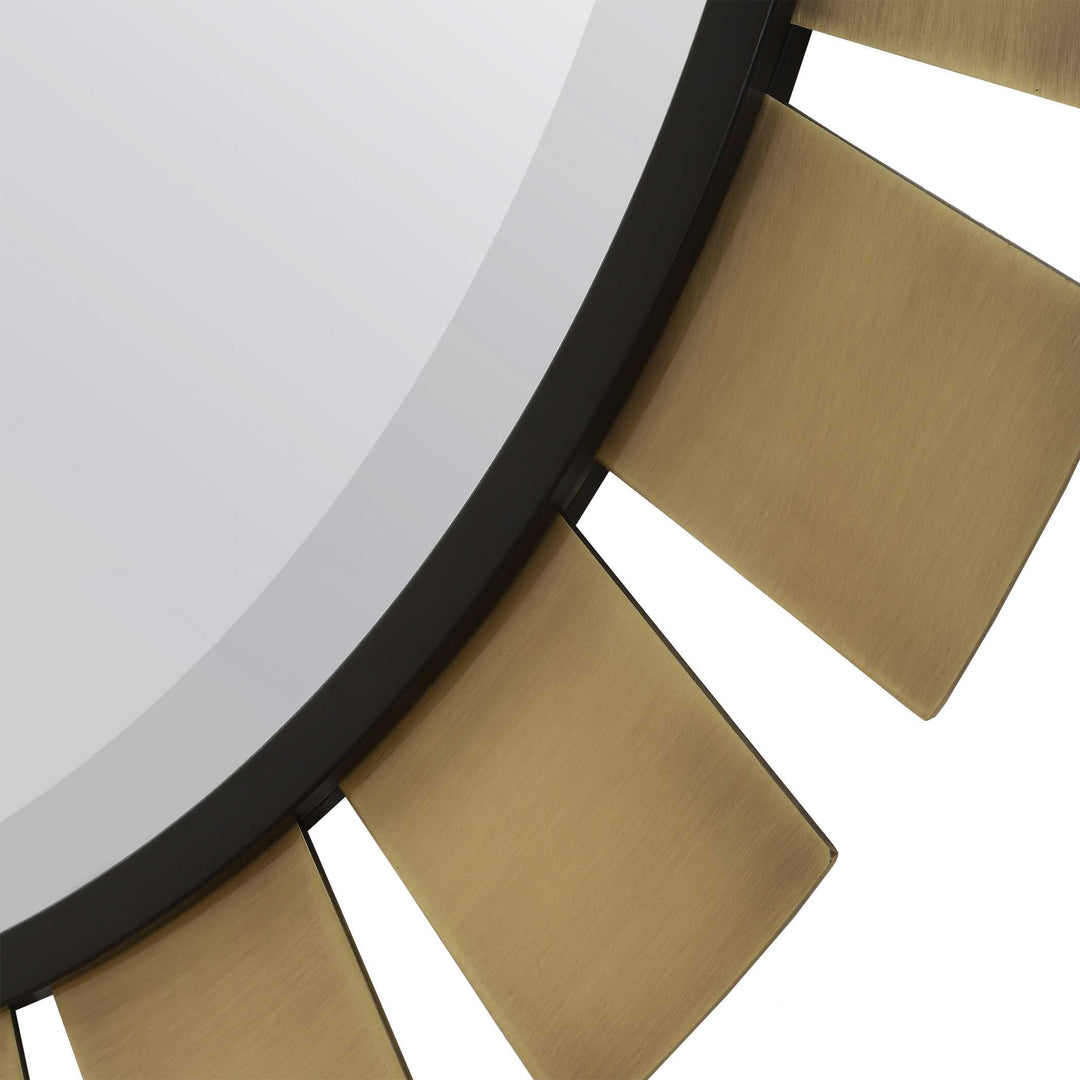 American Home Furniture Uttermost Toluca Round Brass Mirror