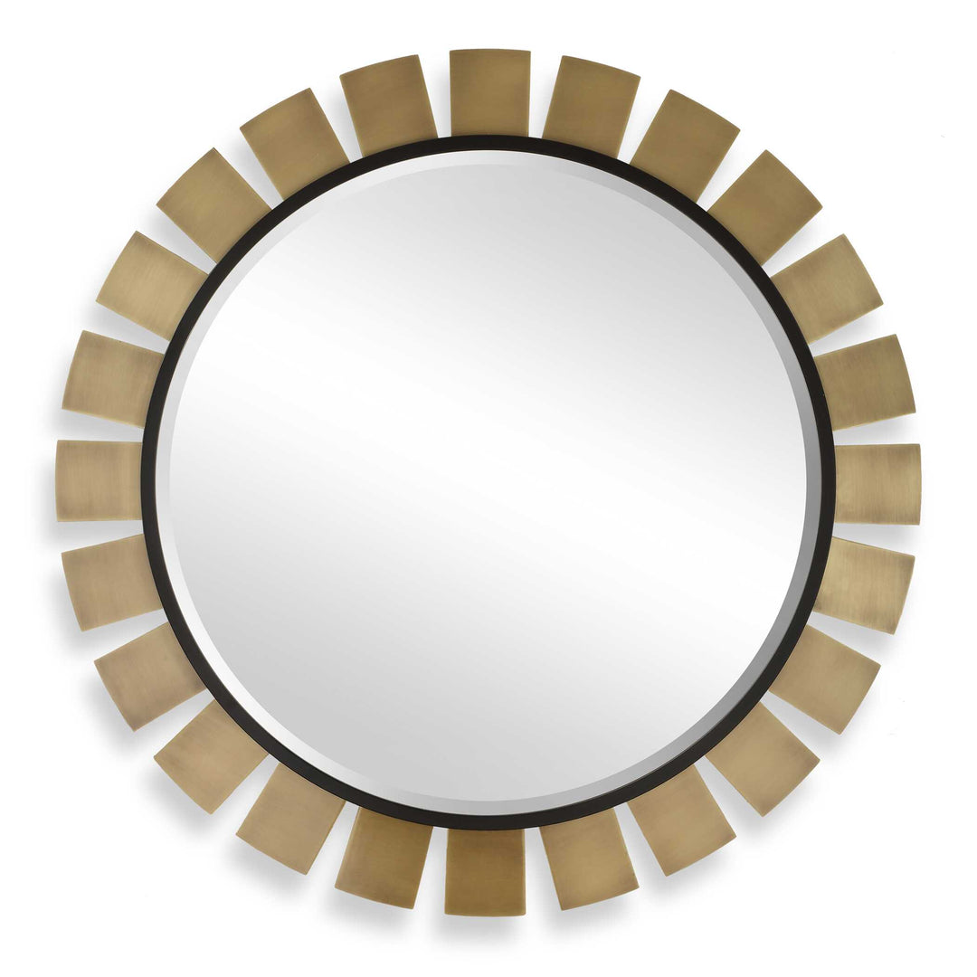 American Home Furniture Uttermost Toluca Round Brass Mirror