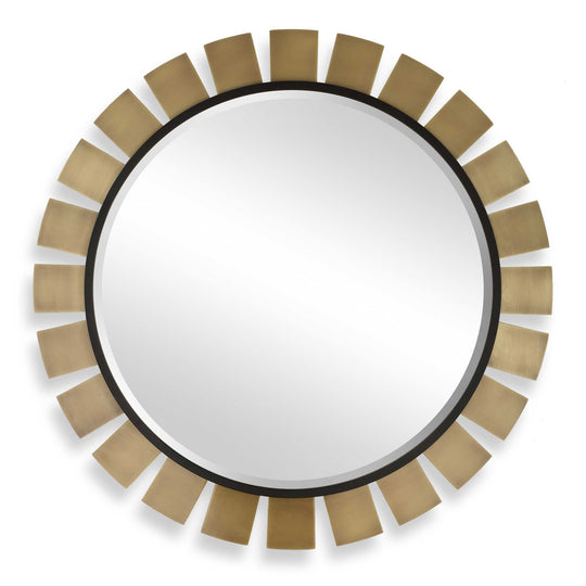 American Home Furniture Uttermost Toluca Round Brass Mirror