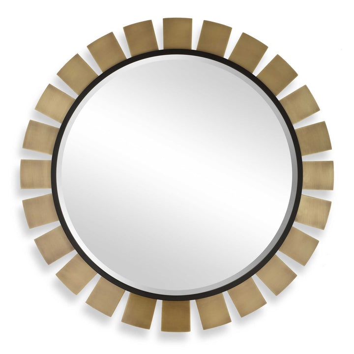 American Home Furniture Uttermost Toluca Round Brass Mirror