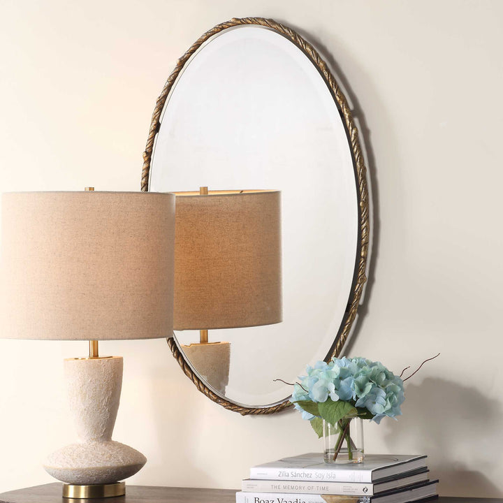 American Home Furniture Uttermost Twisted Branch Oval Mirror