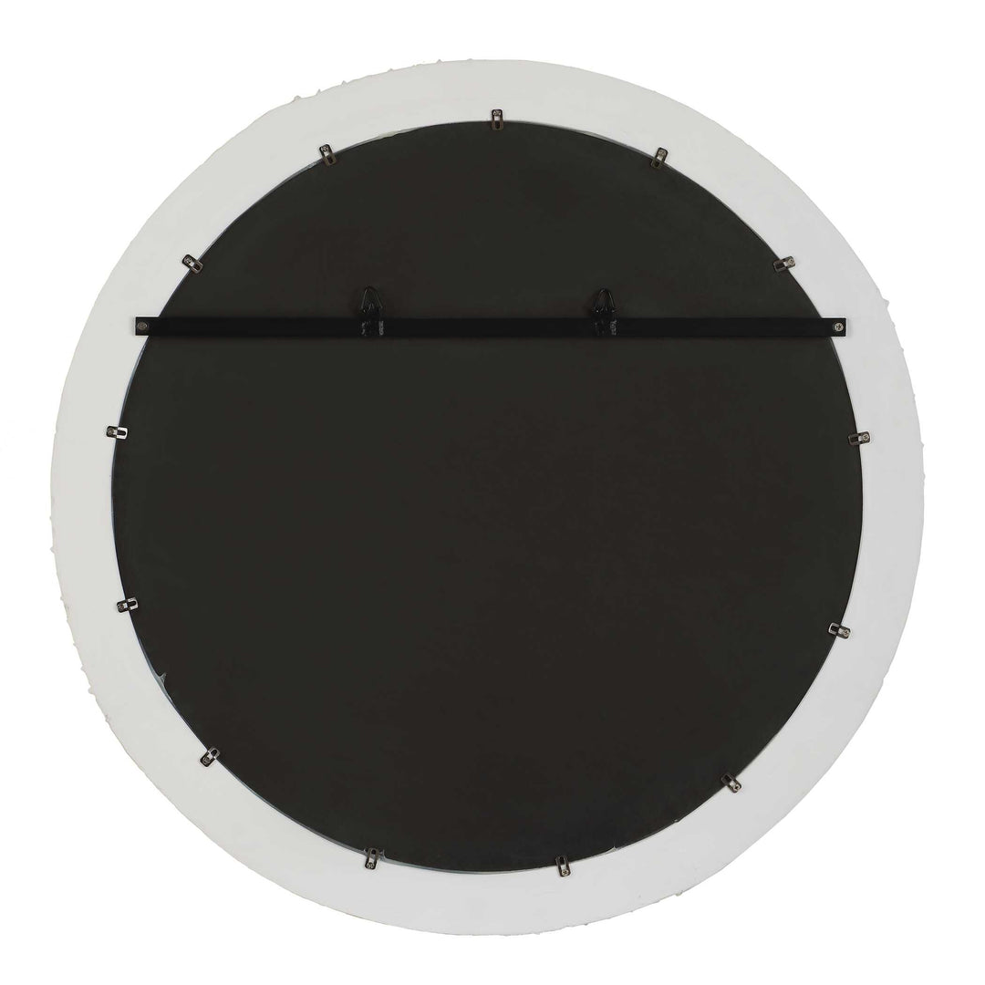 American Home Furniture Uttermost Akiko White Round Mirror