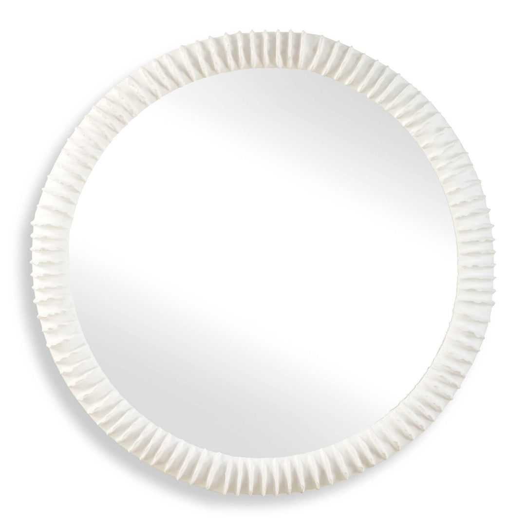 Akiko White Round Mirror - AmericanHomeFurniture