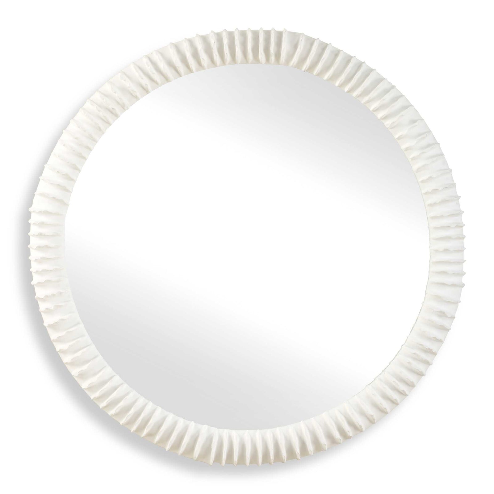 American Home Furniture Uttermost Akiko White Round Mirror