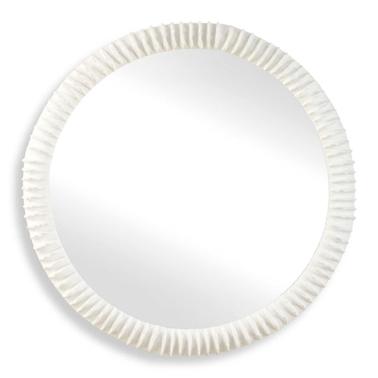 American Home Furniture Uttermost Akiko White Round Mirror
