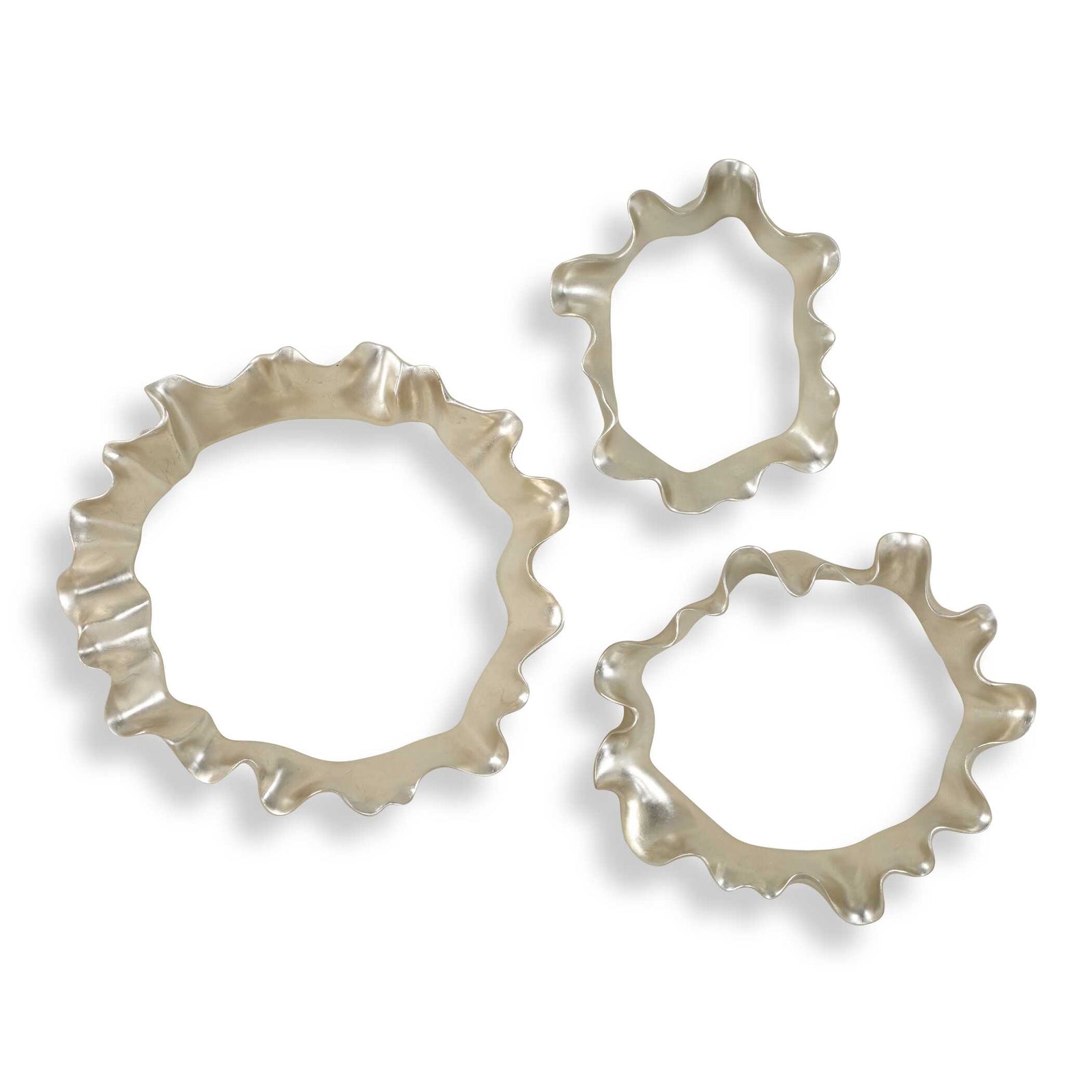 American Home Furniture Uttermost Ripple Effect Silver Wall Art Set of 3