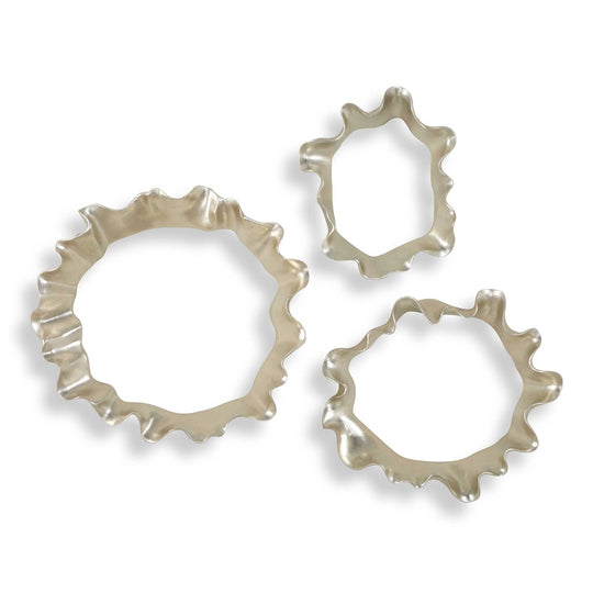 American Home Furniture Uttermost Ripple Effect Silver Wall Art Set of 3