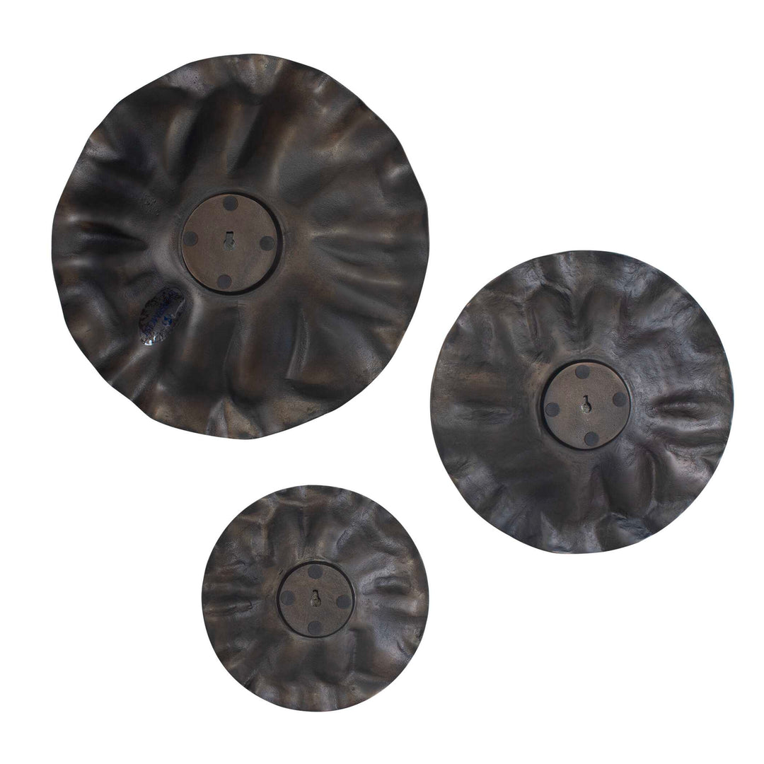 American Home Furniture Uttermost Peonia Outdoor Bronze Wall Art Set of 3
