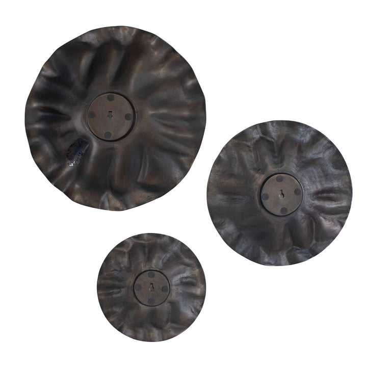 American Home Furniture Uttermost Peonia Outdoor Bronze Wall Art Set of 3