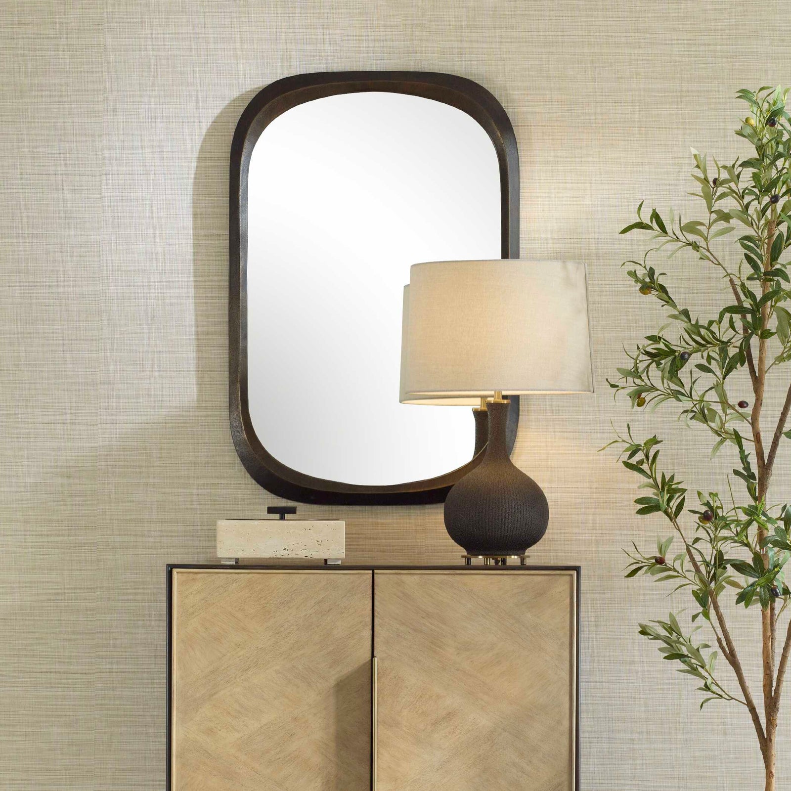 American Home Furniture Uttermost Malone Bronze Mirror