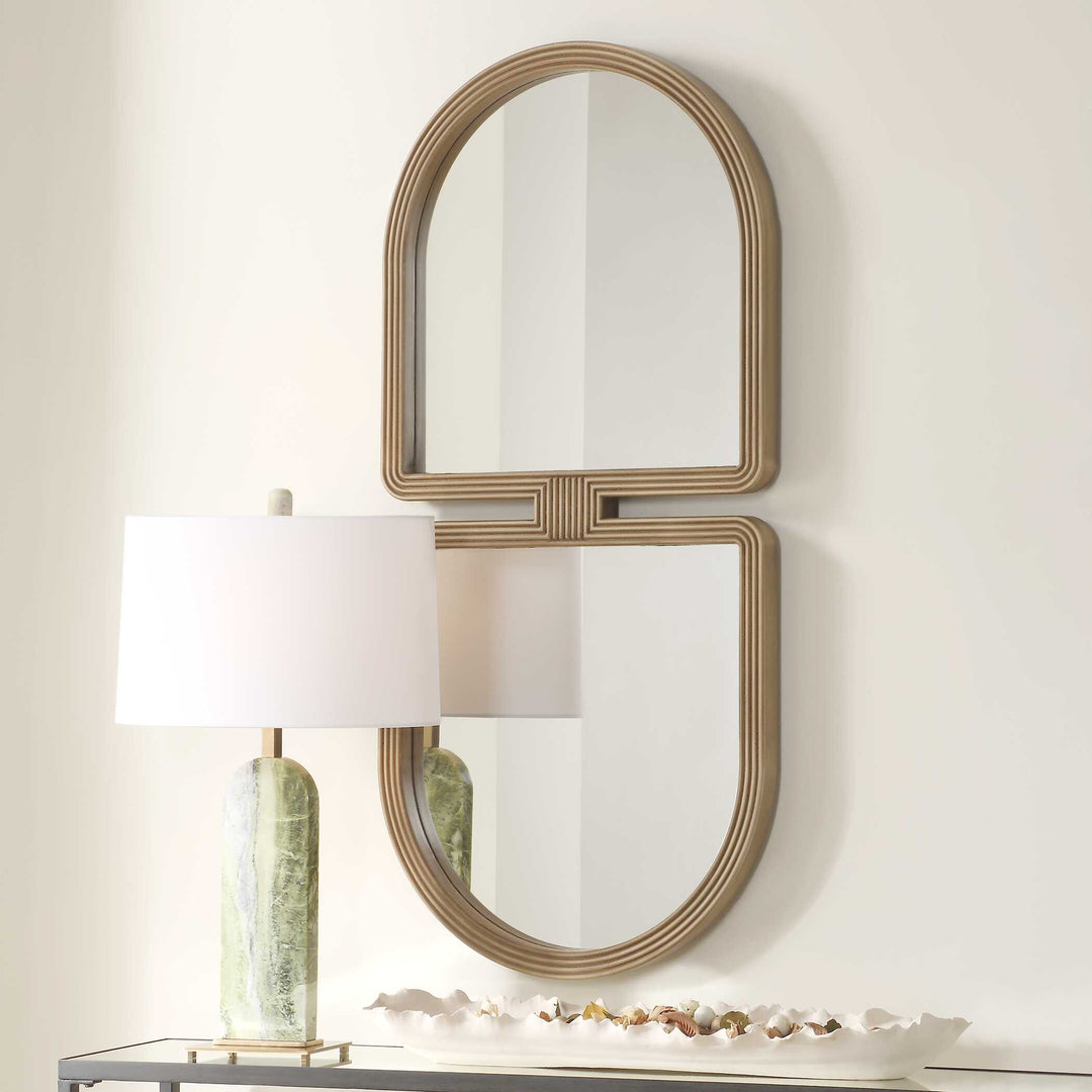 American Home Furniture Uttermost Jacques Art Deco Gold Mirror