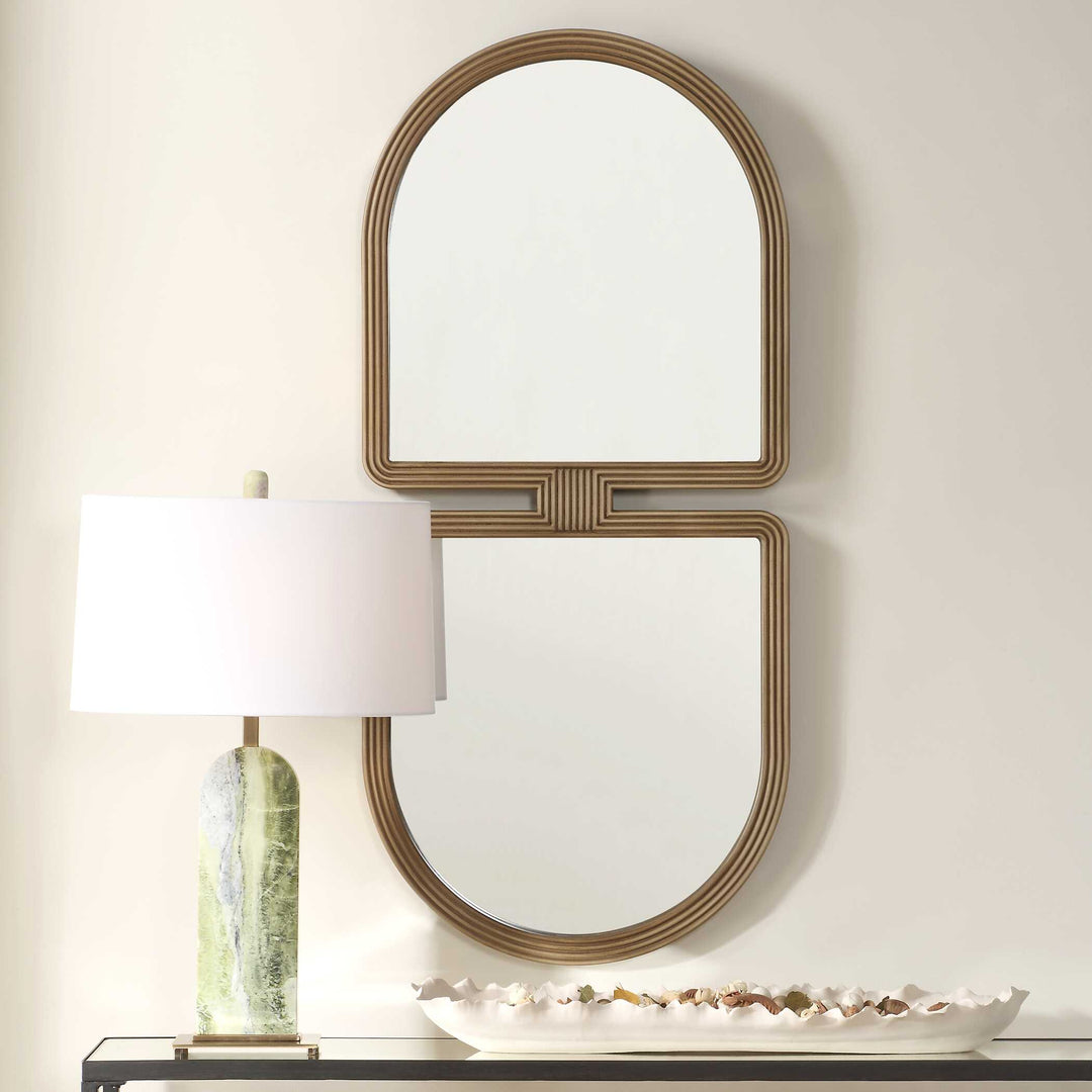 American Home Furniture Uttermost Jacques Art Deco Gold Mirror