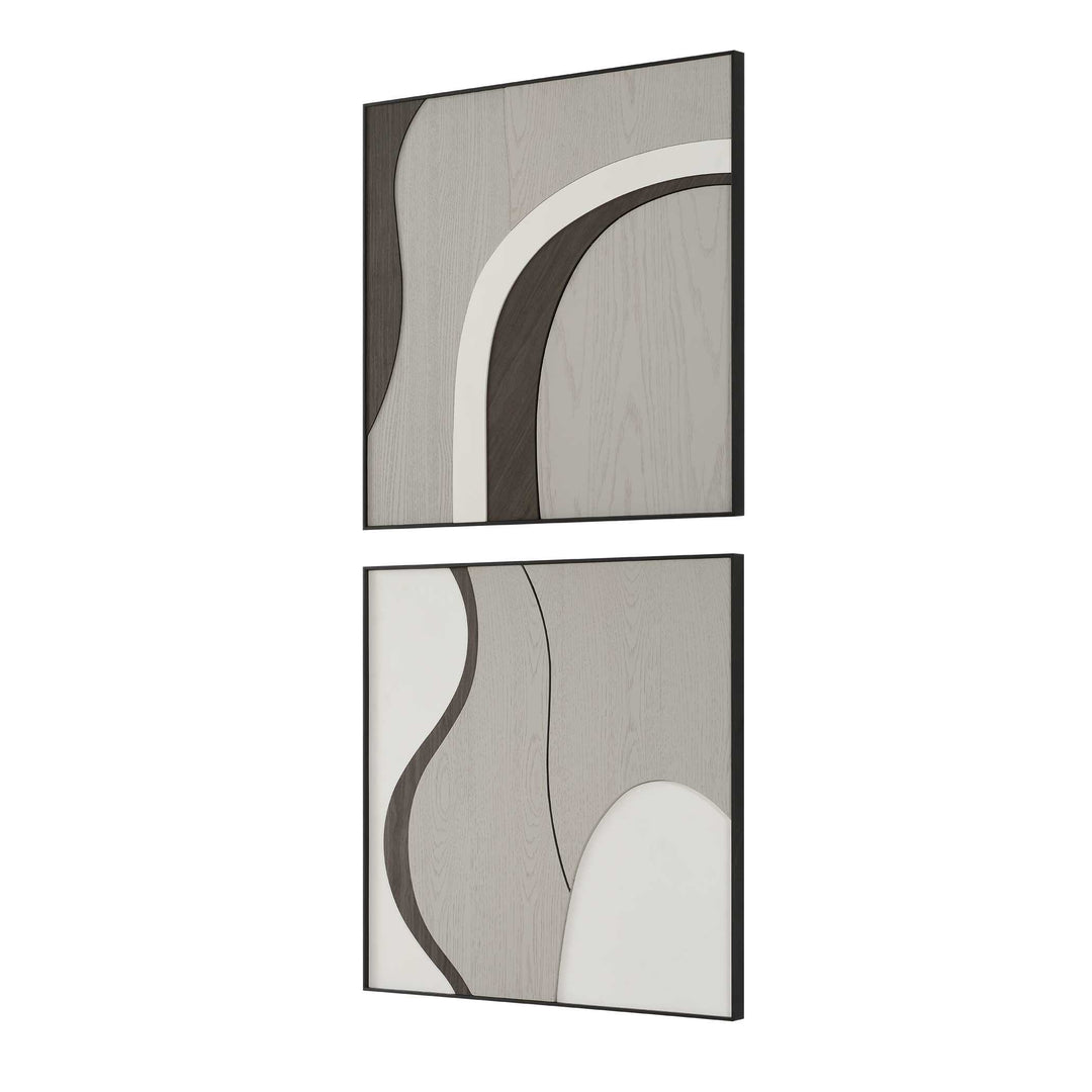 American Home Furniture Uttermost Joel Modern Wood Wall Art Set of 2
