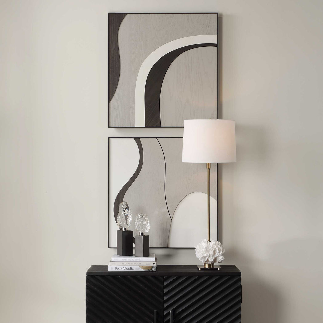 American Home Furniture Uttermost Joel Modern Wood Wall Art Set of 2