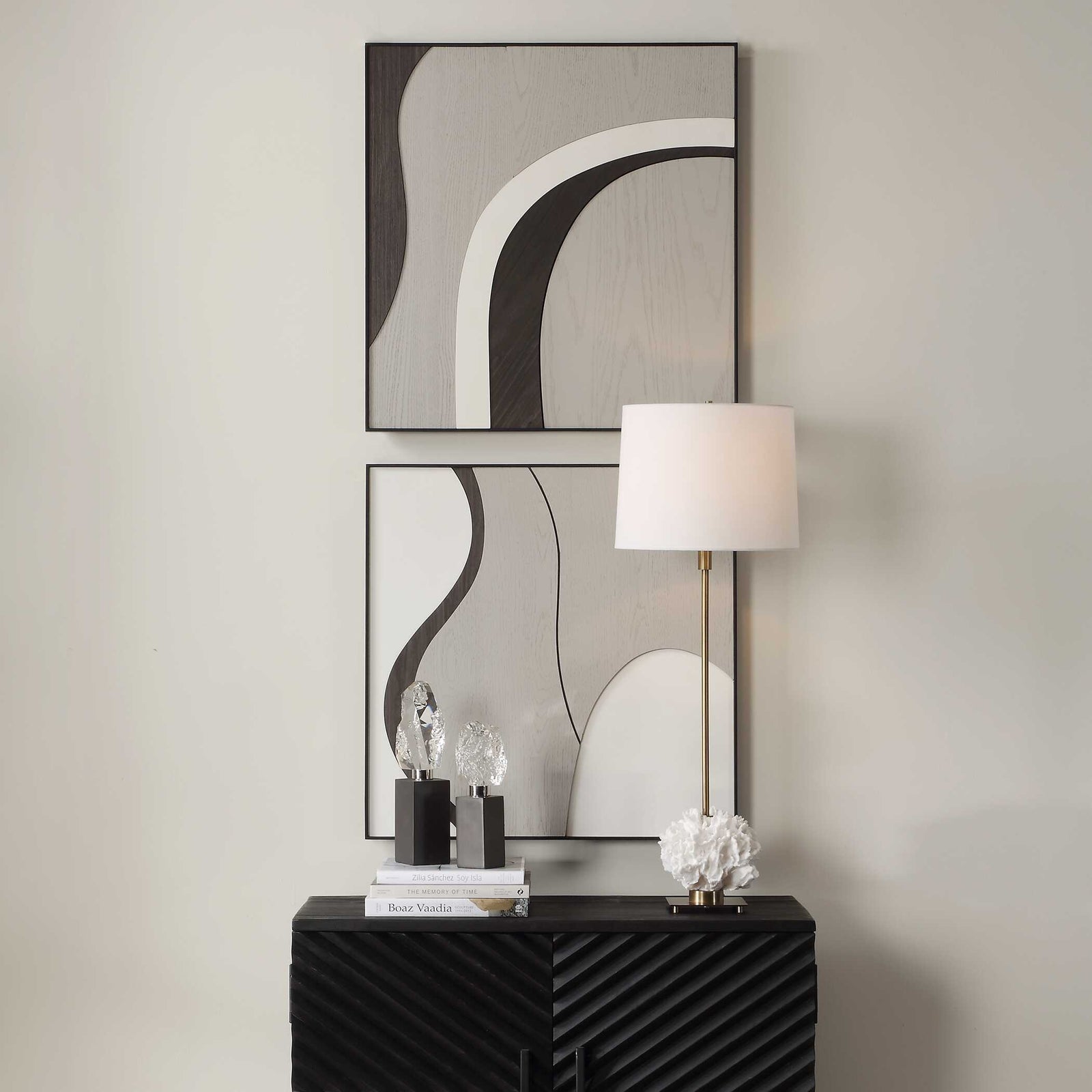 American Home Furniture Uttermost Joel Modern Wood Wall Art Set of 2