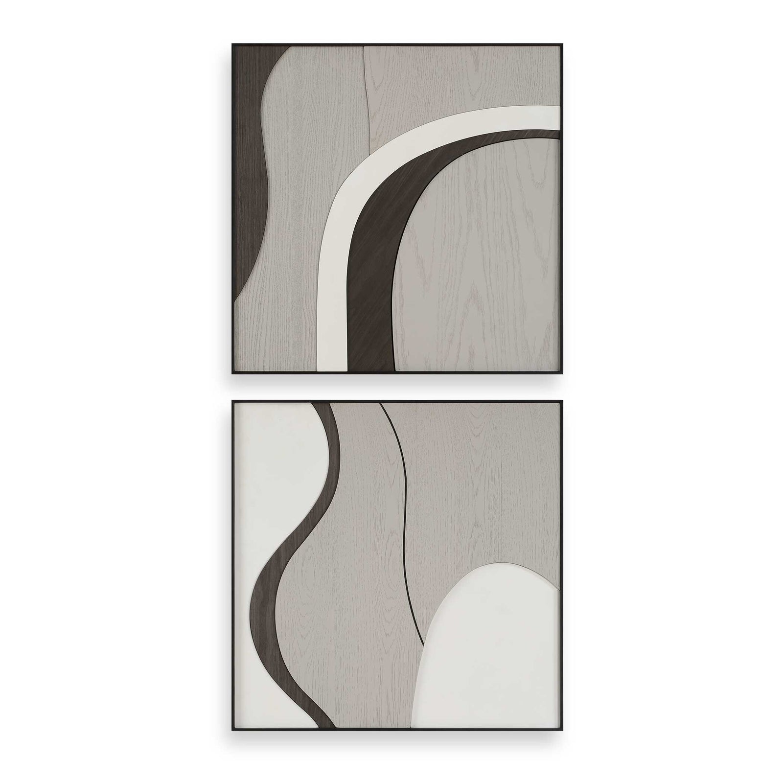 American Home Furniture Uttermost Joel Modern Wood Wall Art Set of 2