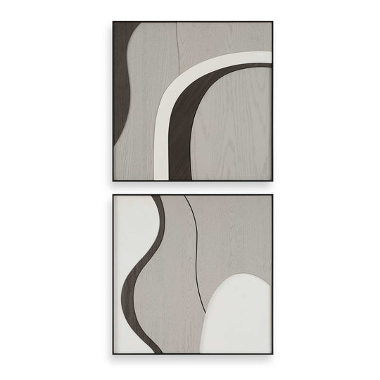 American Home Furniture Uttermost Joel Modern Wood Wall Art Set of 2