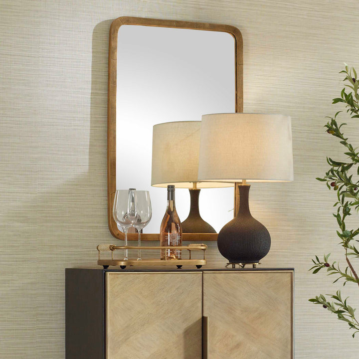 American Home Furniture Uttermost Vestry Antique Brass Mirror