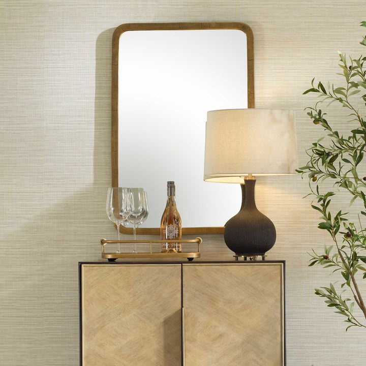 American Home Furniture Uttermost Vestry Antique Brass Mirror