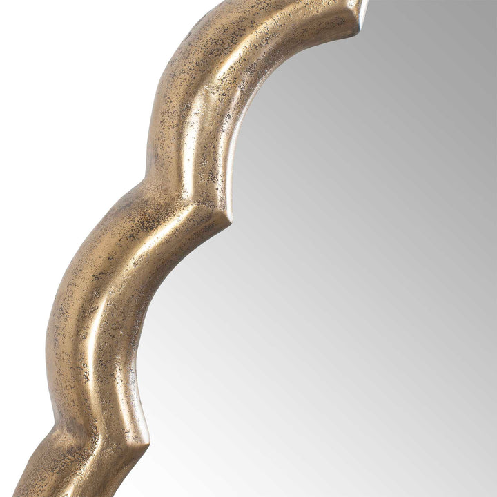American Home Furniture Uttermost Cerrito Antique Brass Round Mirror