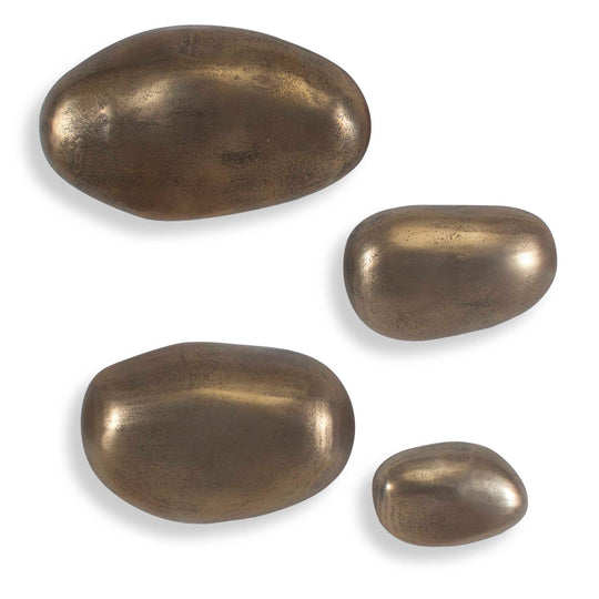 American Home Furniture Uttermost Set In Stone Brass Outdoor Wall Art Set of 4