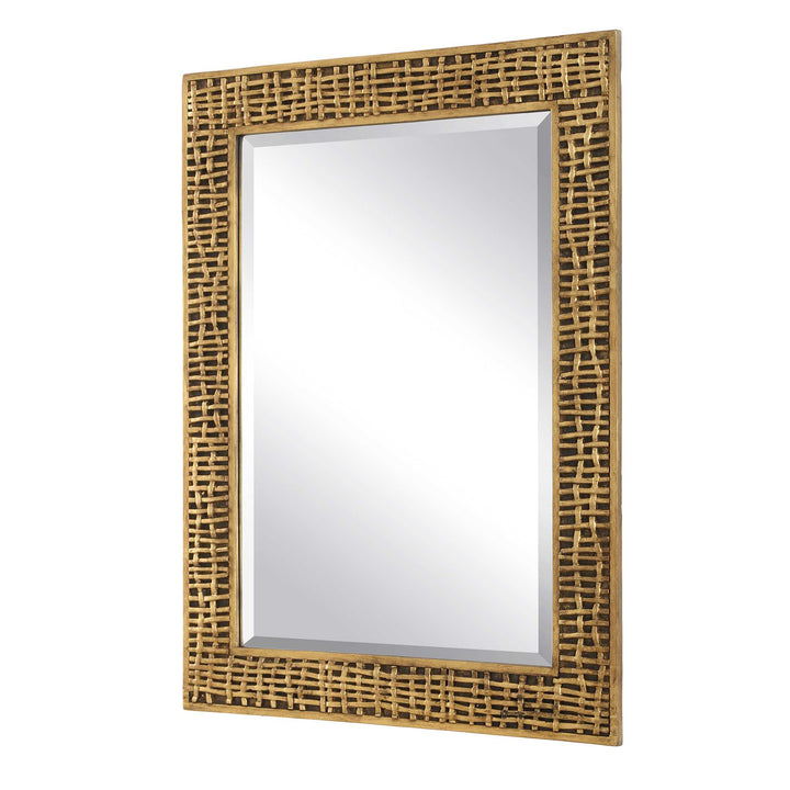 Woven in Time Gold Mirror