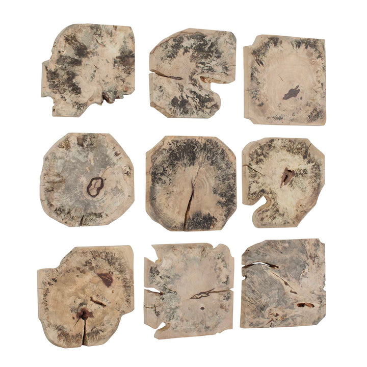 Bahati Wood Bleached Wall Decor Set of 9