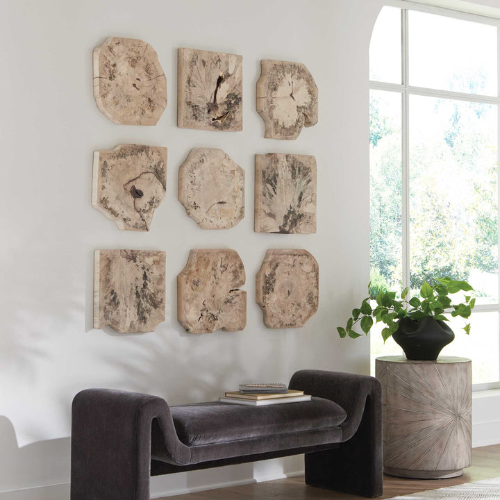 Bahati Wood Bleached Wall Decor Set of 9