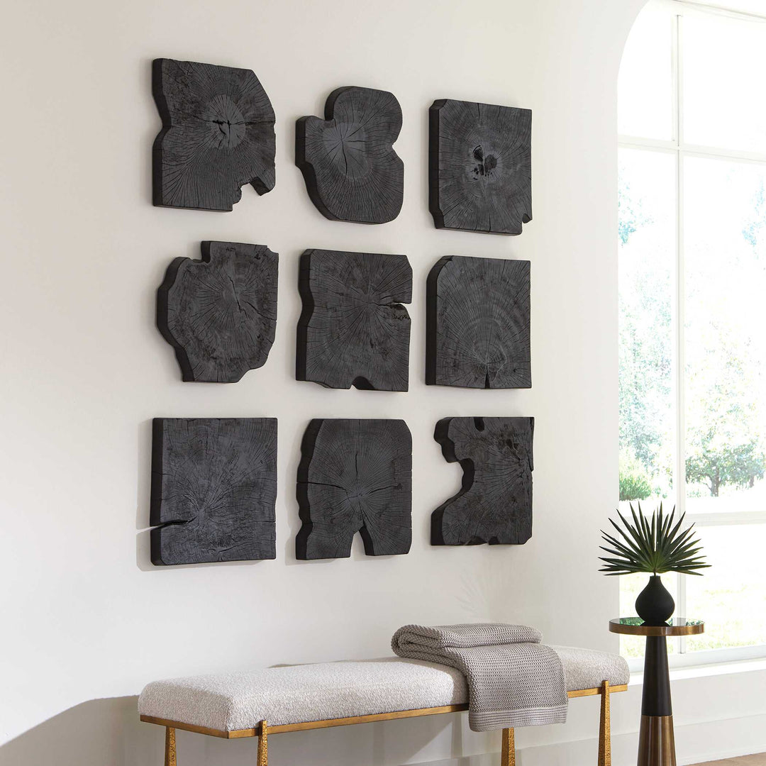 Bahati Black Wood Wall Decor Set of 9