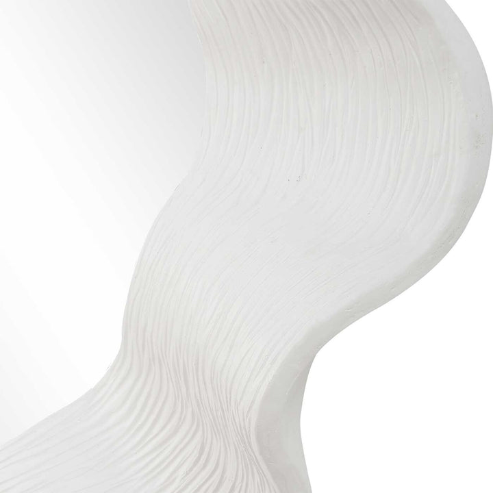 Wave Length Round White Mirror