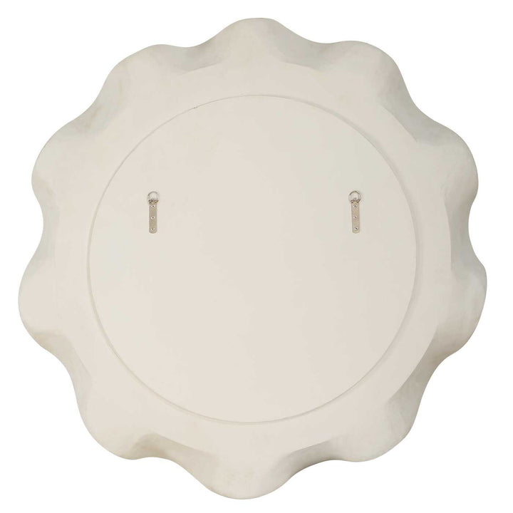 Wave Length Round White Mirror