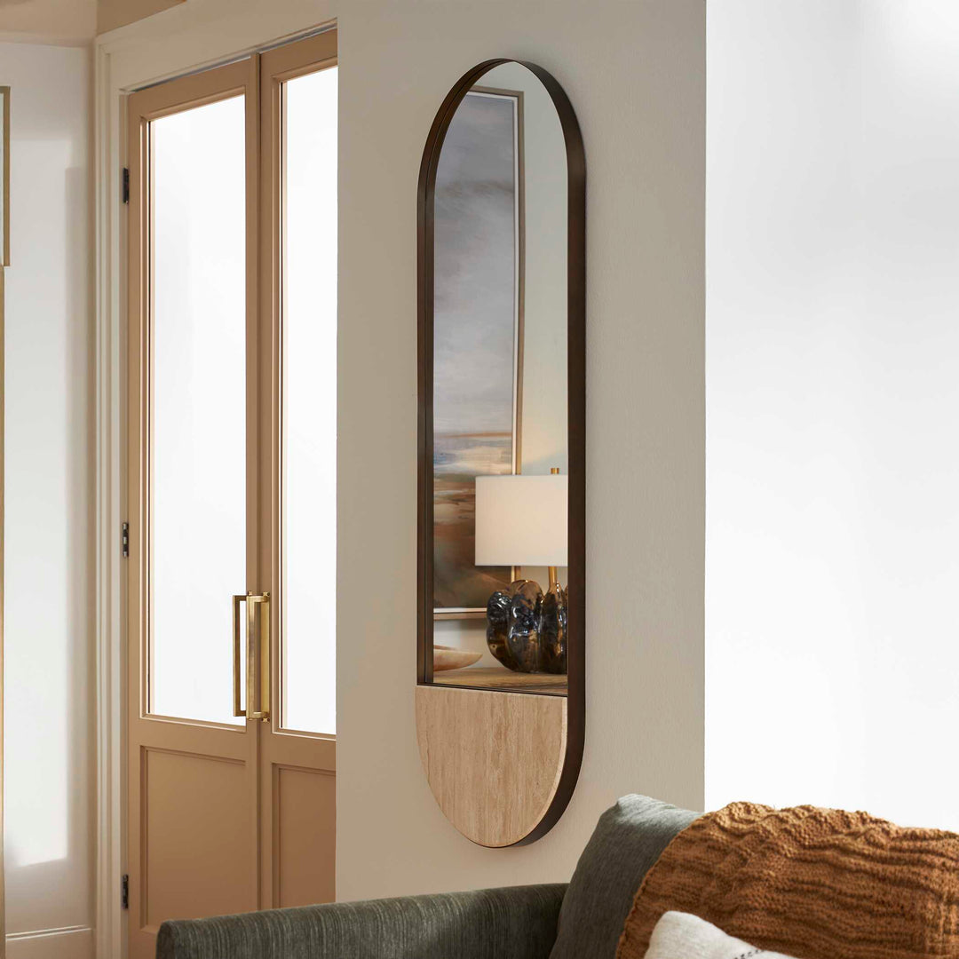 Russo Travertine Tall Oval Mirror