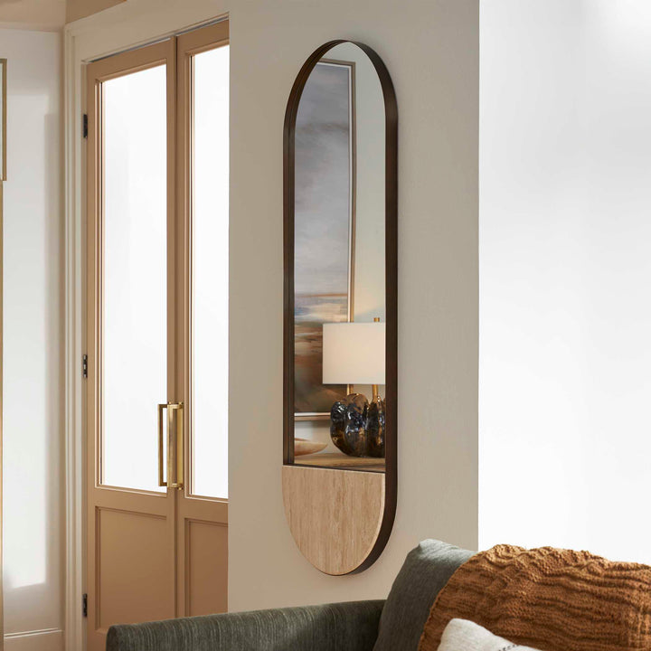 Russo Travertine Tall Oval Mirror