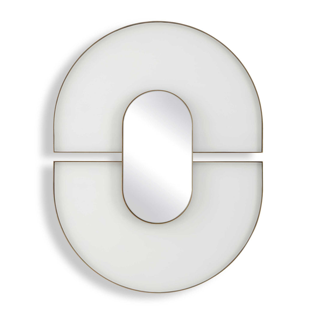 Encase Modern White Oval Mirror