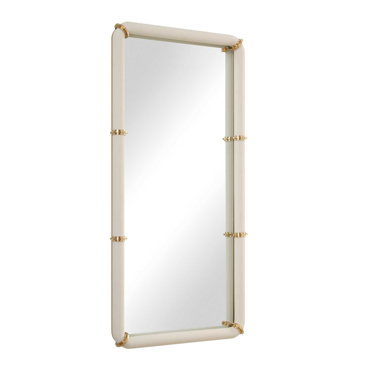 Cyprus White Leather Mirror