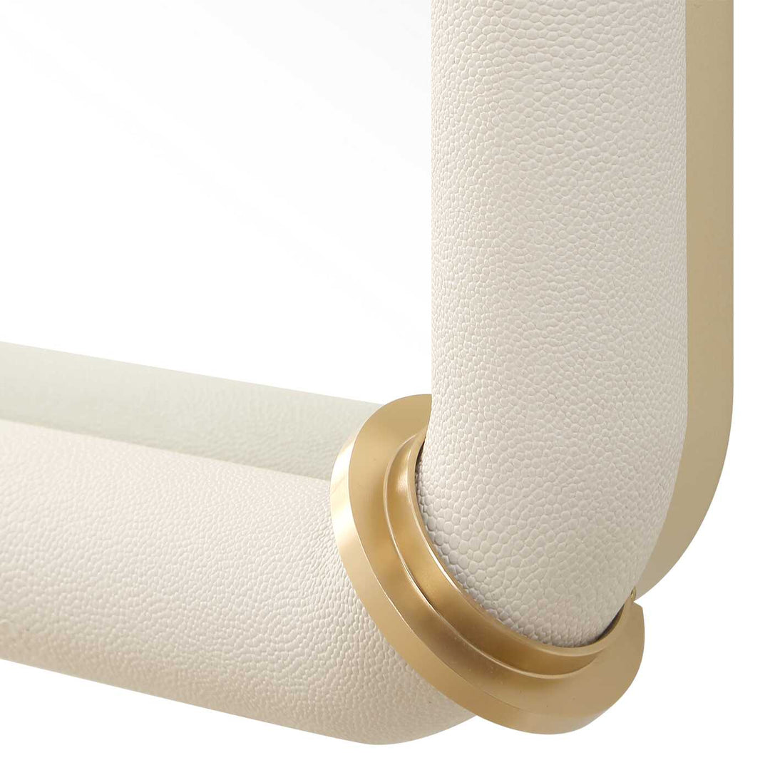 Cyprus White Leather Mirror