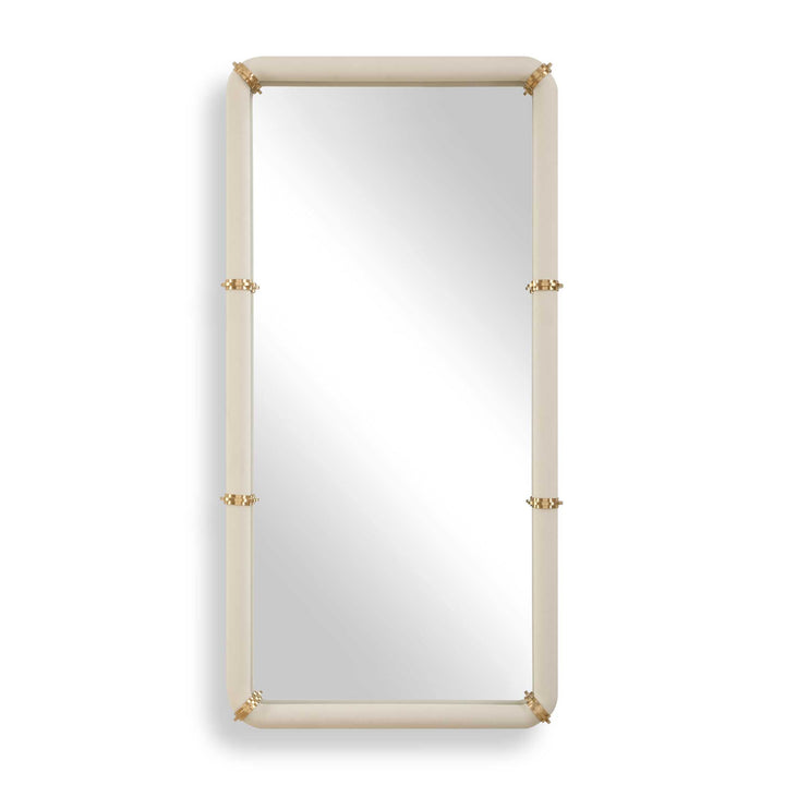 Cyprus White Leather Mirror