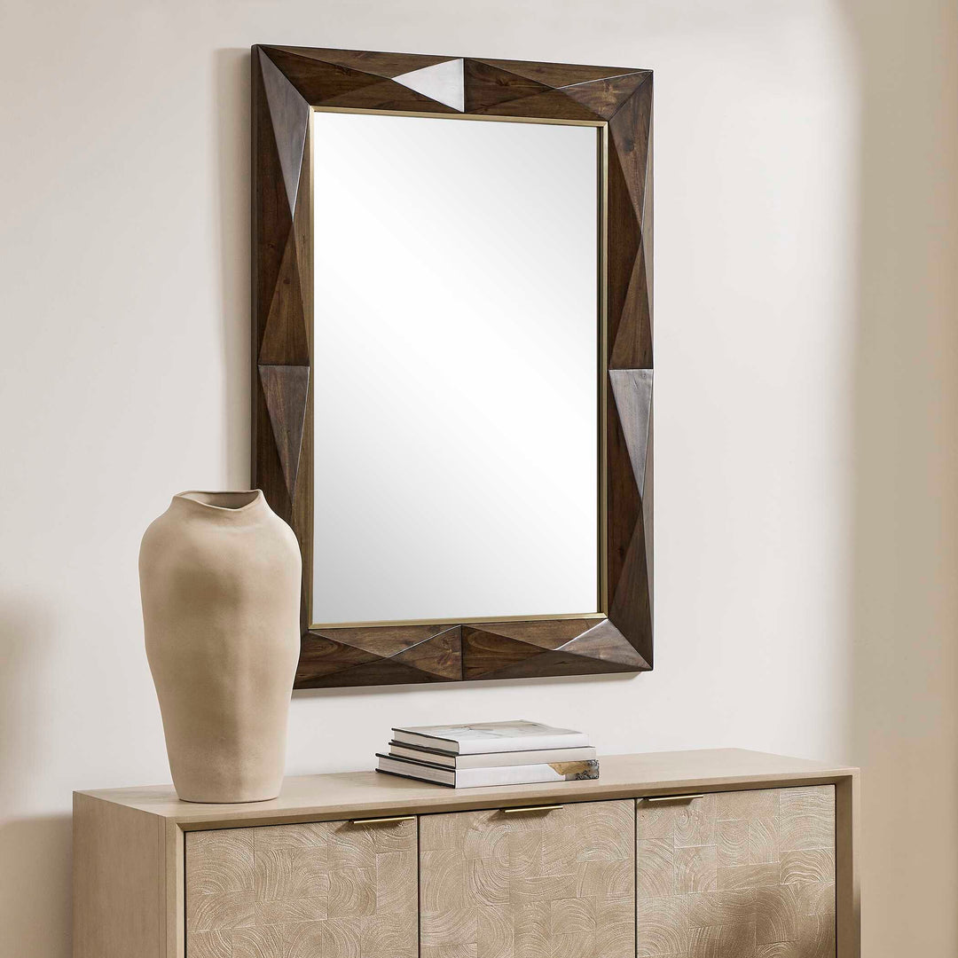 Diamond in the Rough Wood Mirror