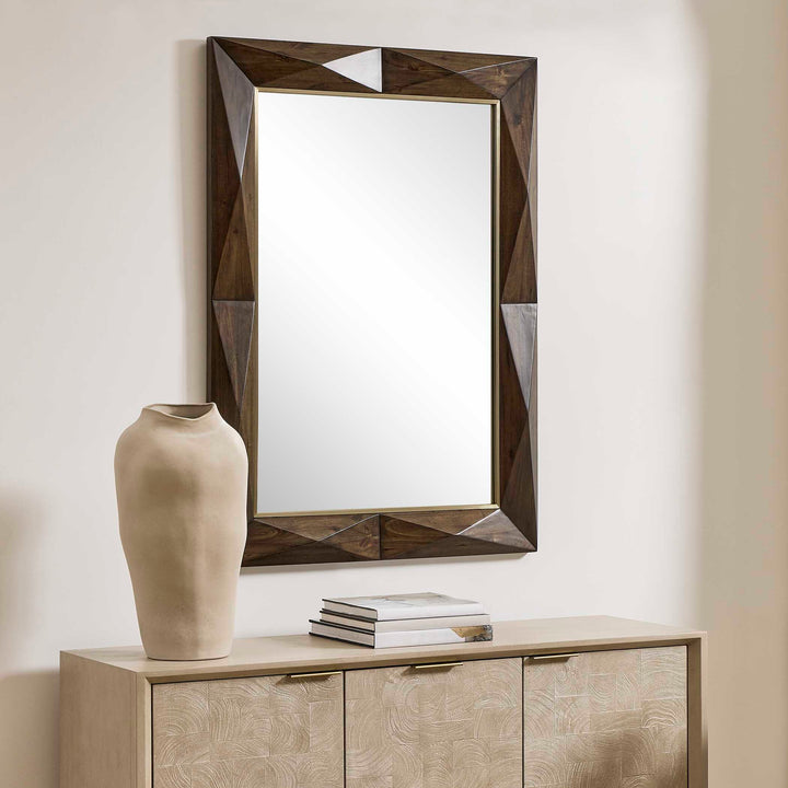 Diamond in the Rough Wood Mirror