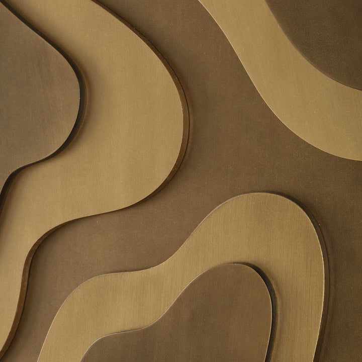 Golden Terrain Wooden Wall Decor Set of 2