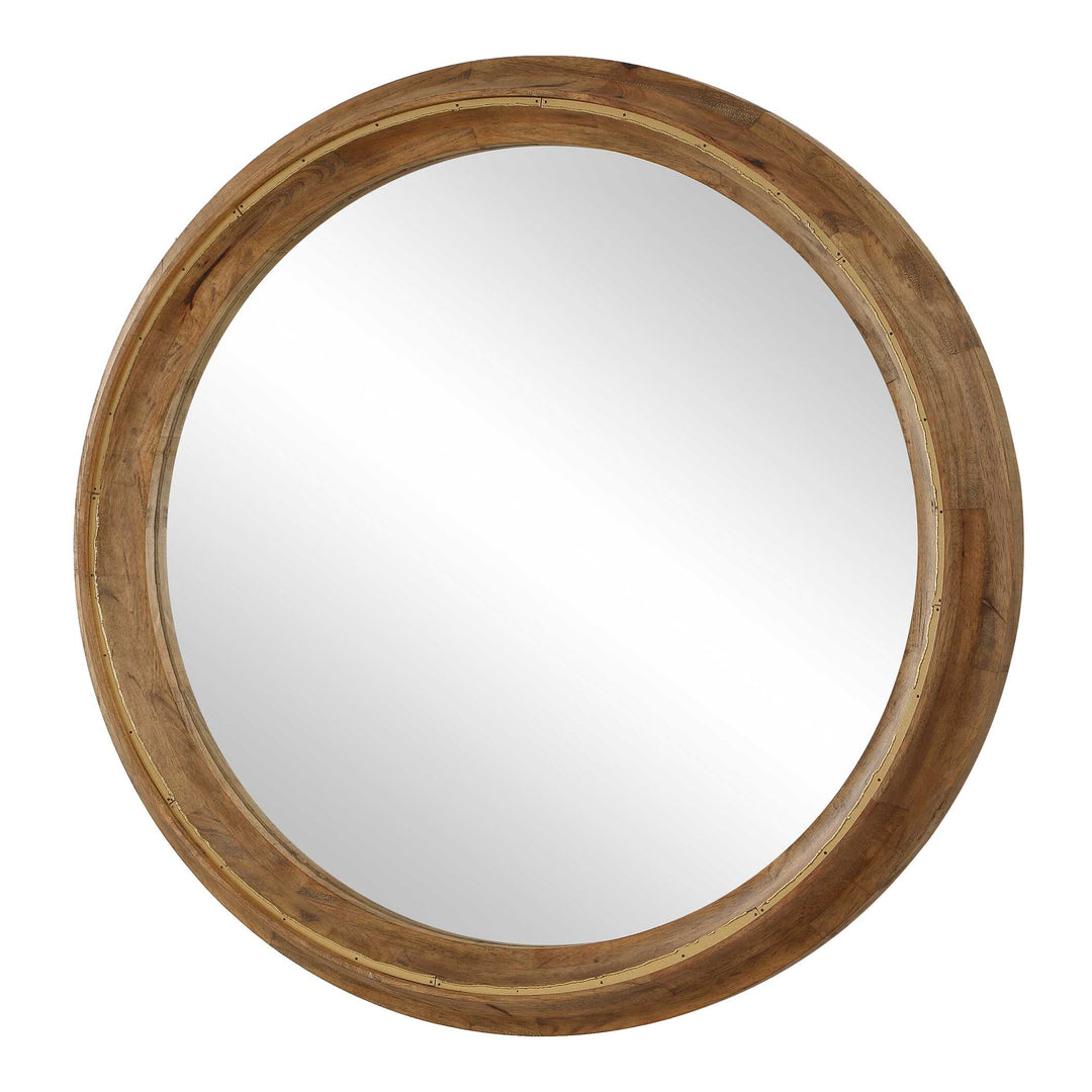 Frontier Round Wood Mirror