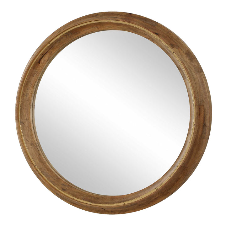 Frontier Round Wood Mirror