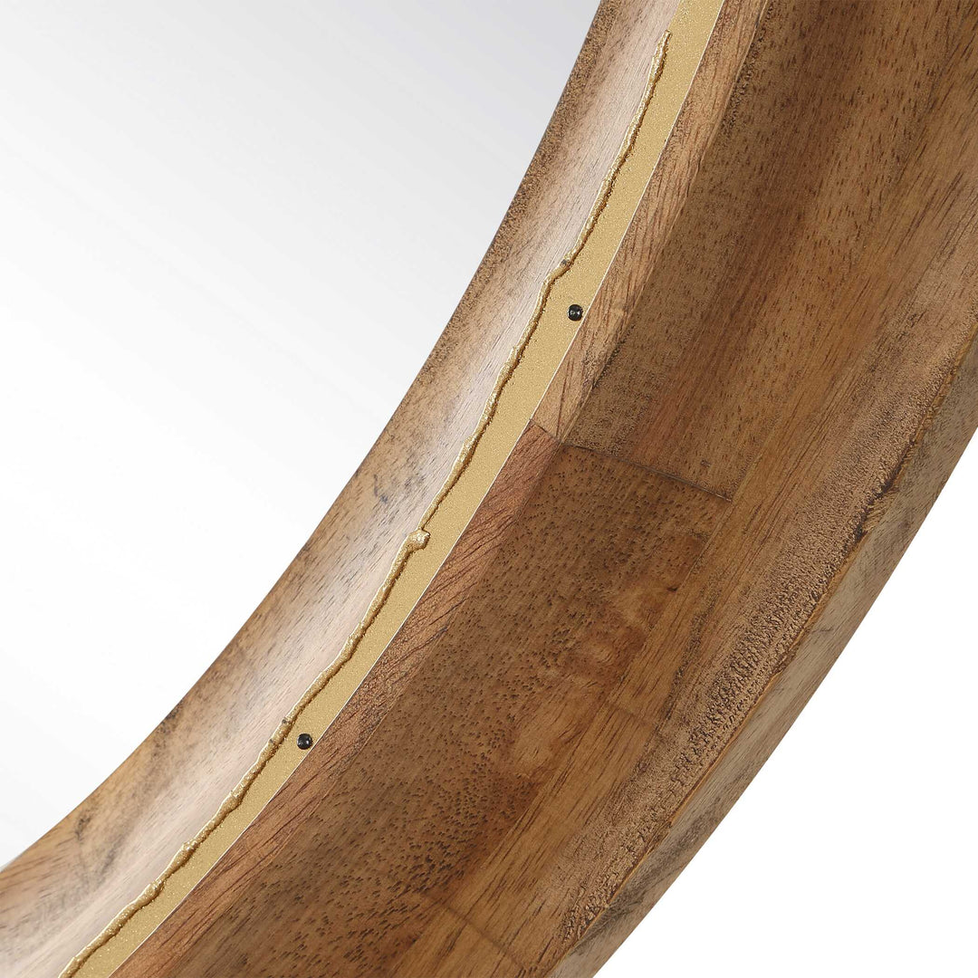 Frontier Round Wood Mirror