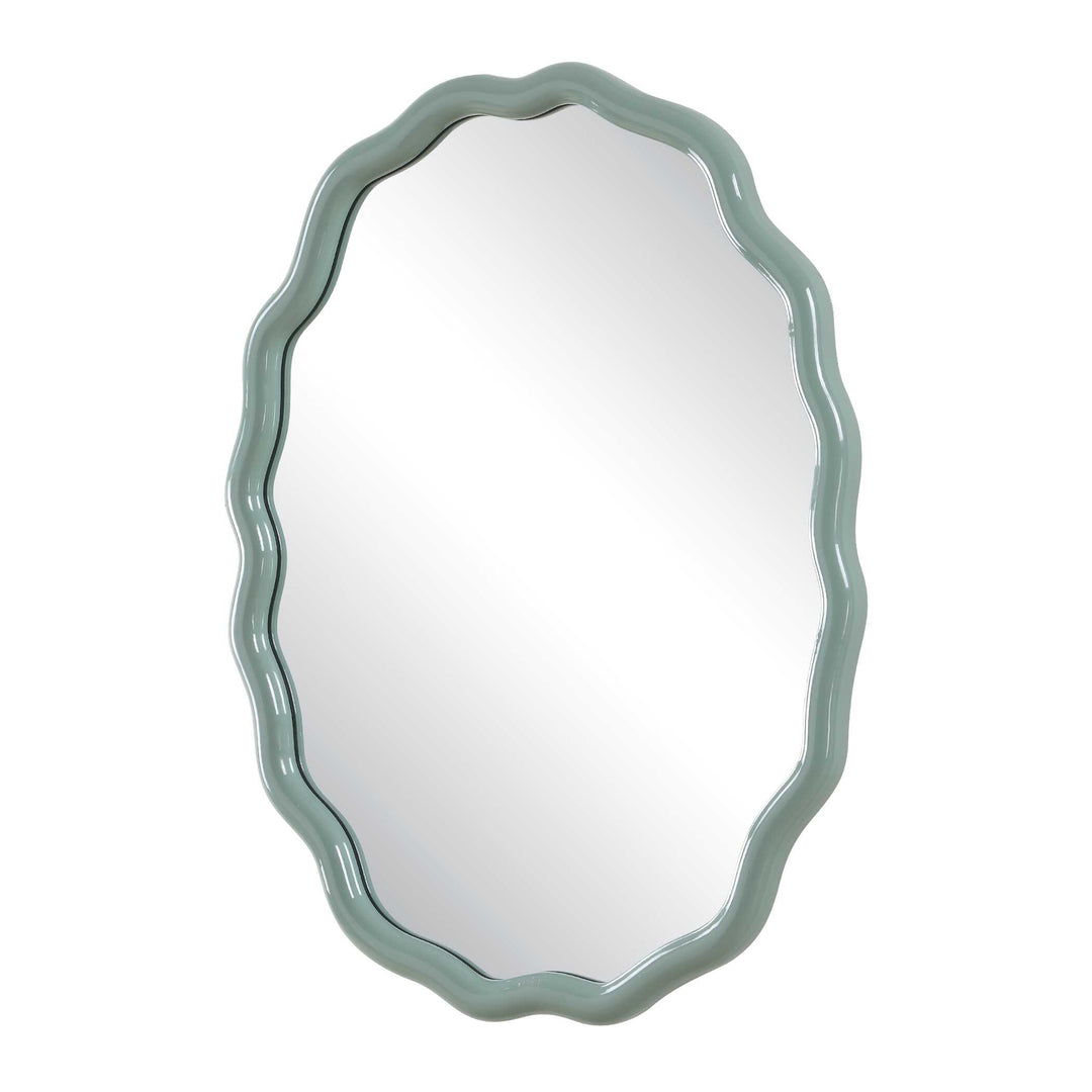 Isly Robin'S Egg Blue Oval Mirror