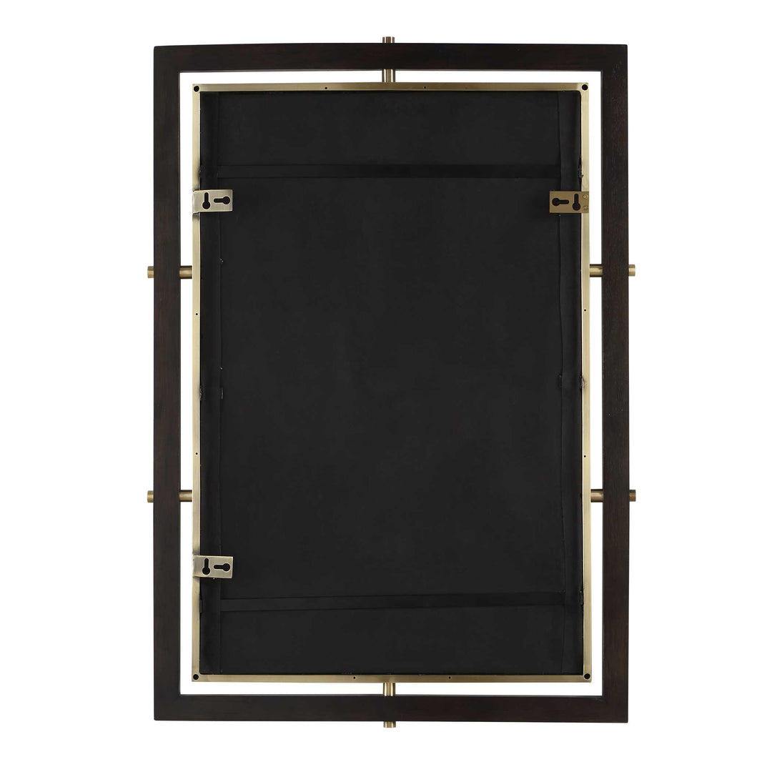 Bach Walnut & Brass Rectangle Mirror