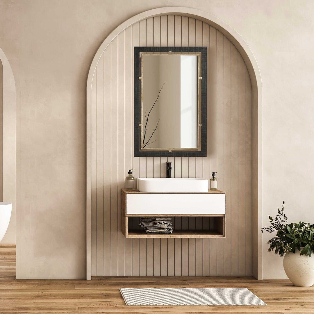 Bach Walnut & Brass Rectangle Mirror